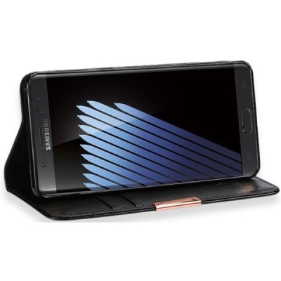 Samsung Galaxy Note 7 (N930) „Kalaideng“ Royale ādas atvēramais melns maciņš / Vacins.lv