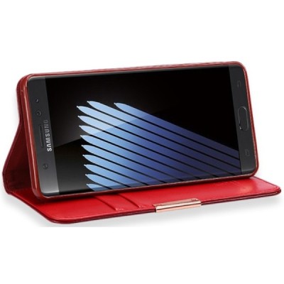 „Kalaideng“ Royale atverčiamas raudonas odinis Samsung Galaxy Note 7 (N930) dėklas / Priedai.lt