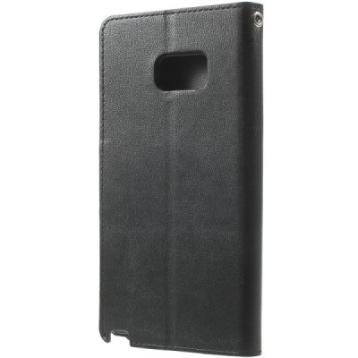 Mercury Sonata atverčiamas Samsung Galaxy Note 7 (N930) juodas odinis dėklas - piniginė / Priedai.lt