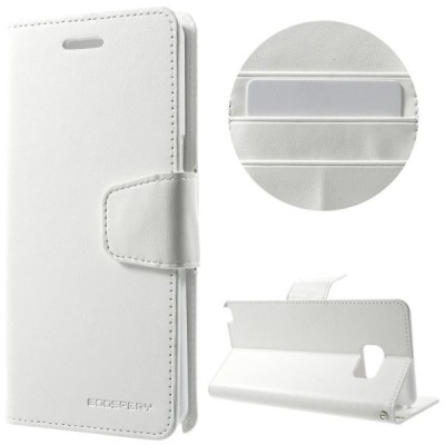 Samsung Galaxy Note 7 (N930) Mercury Sonata atvērams balts ādas futrālis - maciņš / Vacins.lv