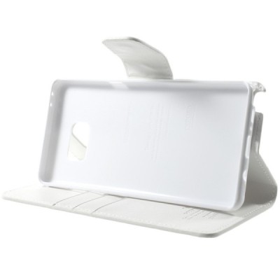 Mercury Sonata atverčiamas Samsung Galaxy Note 7 (N930) baltas odinis dėklas - piniginė / Priedai.lt