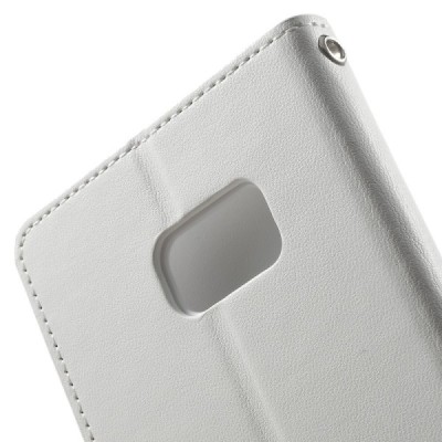 Mercury Sonata atverčiamas Samsung Galaxy Note 7 (N930) baltas odinis dėklas - piniginė / Priedai.lt