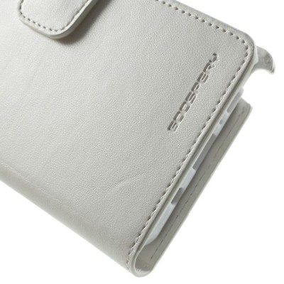 Mercury Sonata atverčiamas Samsung Galaxy Note 7 (N930) baltas odinis dėklas - piniginė / Priedai.lt