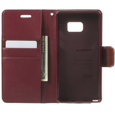 Samsung Galaxy Note 7 (N930) Mercury Sonata atvērams bordo ādas futrālis - maciņš / Vacins.lv