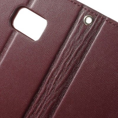 Samsung Galaxy Note 7 (N930) Mercury Sonata atvērams bordo ādas futrālis - maciņš / Vacins.lv