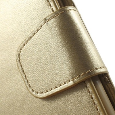 Samsung Galaxy Note 7 (N930) Mercury Sonata atvērams zelta ādas futrālis - maciņš / Vacins.lv