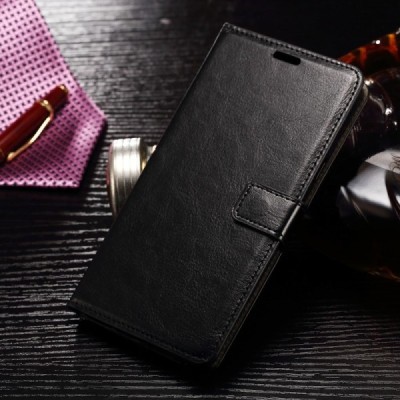 Samsung Galaxy Note 7 (N930) atvēramais ādas melns maciņš (maks) / Vacins.lv