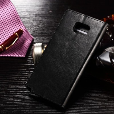 Samsung Galaxy Note 7 (N930) atverčiamas juodas odinis dėklas - piniginė / Priedai.lt