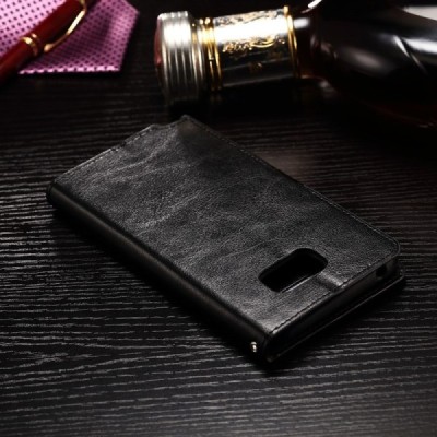 Samsung Galaxy Note 7 (N930) atverčiamas juodas odinis dėklas - piniginė / Priedai.lt