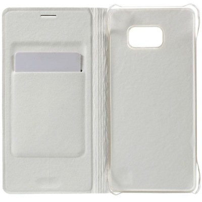Samsung Galaxy Note 7 (N930) balts atvēramais Smart Wallet ādas maciņš - maks / Vacins.lv