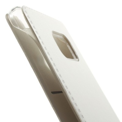 Samsung Galaxy Note 7 (N930) balts atvēramais Smart Wallet ādas maciņš - maks / Vacins.lv