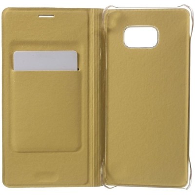 Samsung Galaxy Note 7 (N930) auksinis odinis atverčiamas Smart Wallet dėklas - piniginė / Priedai.lt