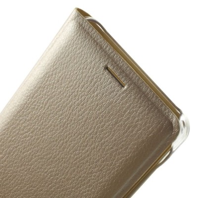 Samsung Galaxy Note 7 (N930) auksinis odinis atverčiamas Smart Wallet dėklas - piniginė / Priedai.lt