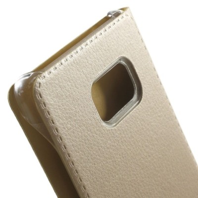 Samsung Galaxy Note 7 (N930) auksinis odinis atverčiamas Smart Wallet dėklas - piniginė / Priedai.lt