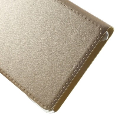 Samsung Galaxy Note 7 (N930) auksinis odinis atverčiamas Smart Wallet dėklas - piniginė / Priedai.lt