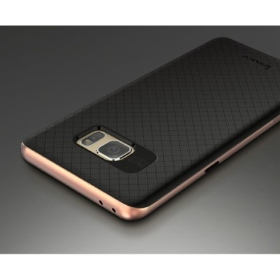 Samsung Galaxy Note 7 (N930) „IPAKY“ cieta silikona (TPU) melns apvalks (apmales - rozā krāsā) / Vacins.lv