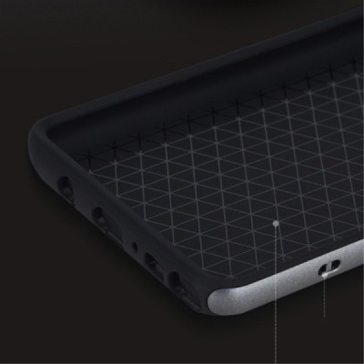 „Rock“ Royce sustiprintos apsaugos Samsung Galaxy Note 7 (N930) juodas pilkos spalvos apvadais kieto silikono (TPU) ir plastiko 