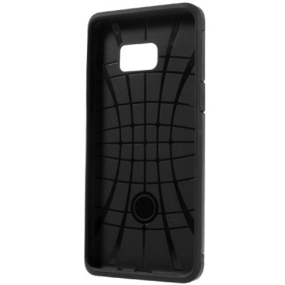 Sustiprintos apsaugos Samsung Galaxy Note 7 (N930) juodas kieto silikono (TPU) ir plastiko dėklas / Priedai.lt