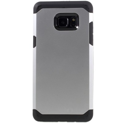 Sustiprintos apsaugos Samsung Galaxy Note 7 (N930) sidabrinis kieto silikono (TPU) ir plastiko dėklas / Priedai.lt