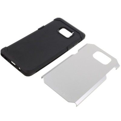 Sustiprintos apsaugos Samsung Galaxy Note 7 (N930) sidabrinis kieto silikono (TPU) ir plastiko dėklas / Priedai.lt