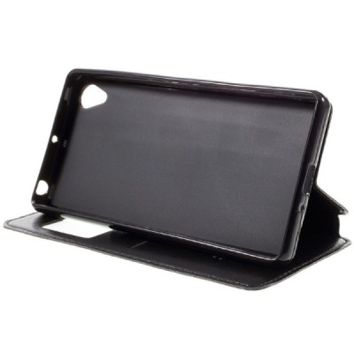 Roar Noble atverčiamas Sony Xperia X (F5121, F5122) juodas odinis dėklas / Priedai.lt