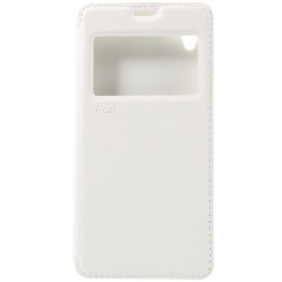 Sony Xperia X (F5121, F5122) Roar Noble ādas atvēramais balts futrālis / Vacins.lv