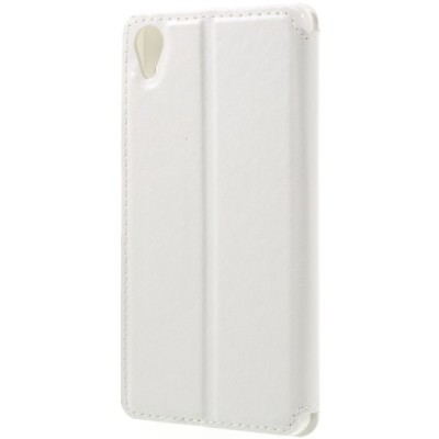Sony Xperia X (F5121, F5122) Roar Noble ādas atvēramais balts futrālis / Vacins.lv