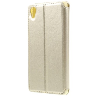 Roar Noble atverčiamas Sony Xperia X (F5121, F5122) auksinis odinis dėklas / Priedai.lt