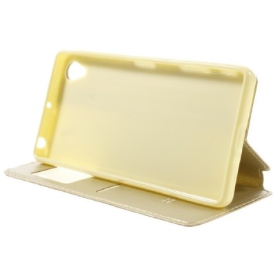 Roar Noble atverčiamas Sony Xperia X (F5121, F5122) auksinis odinis dėklas / Priedai.lt