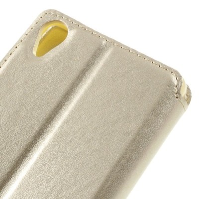 Roar Noble atverčiamas Sony Xperia X (F5121, F5122) auksinis odinis dėklas / Priedai.lt