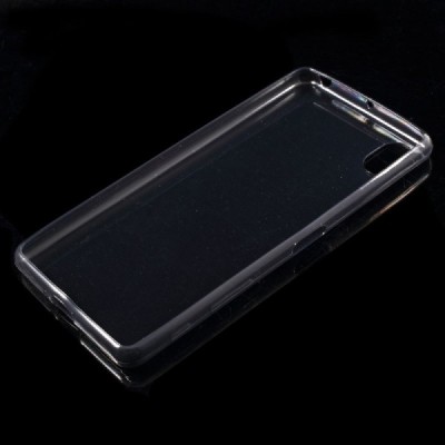 Sony Xperia X (F5121, F5122) dzidrs (caurspīdīgs) cieta silikona TPU pasaulē planākais pelēks apvalks / Vacins.lv