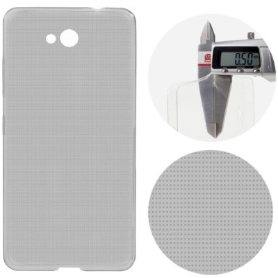 Microsoft Lumia 650 Dual Sim skaidrus (permatomas) kieto silikono TPU ploniausias pasaulyje pilkas dėklas / Priedai.lt