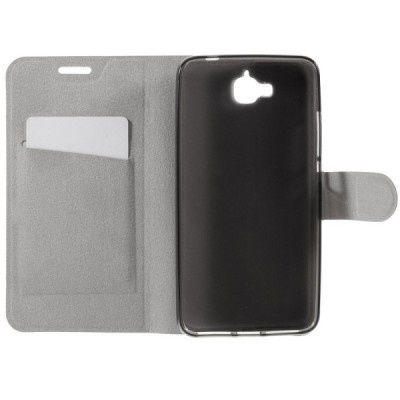 Huawei Y6 Pro (Honor Play 5X, Enjoy 5) atverčiamas juodas odinis dėklas, knygutė - piniginė / Priedai.lt