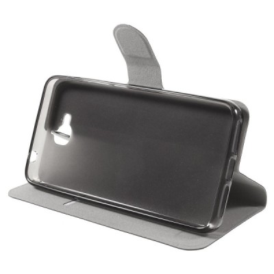 Huawei Y6 Pro (Honor Play 5X, Enjoy 5) atverčiamas juodas odinis dėklas, knygutė - piniginė / Priedai.lt