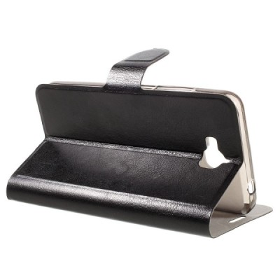 Huawei Y6 Pro (Honor Play 5X, Enjoy 5) atverčiamas juodas odinis dėklas, knygutė - piniginė / Priedai.lt