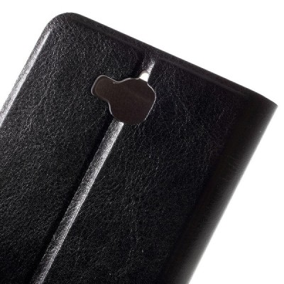 Huawei Y6 Pro (Honor Play 5X, Enjoy 5) atverčiamas juodas odinis dėklas, knygutė - piniginė / Priedai.lt