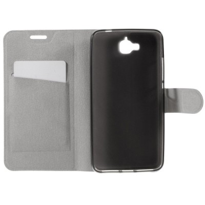 Huawei Y6 Pro (Honor Play 5X, Enjoy 5) atvēramais ādas balts maciņš, grāmata (maks) / Vacins.lv