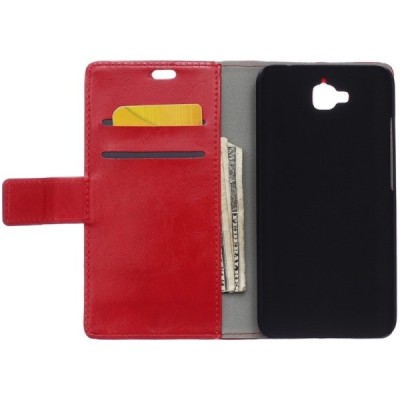 Huawei Y6 Pro (Honor Play 5X, Enjoy 5) atvēramais ādas sarkans maciņš, grāmata (maks) / Vacins.lv