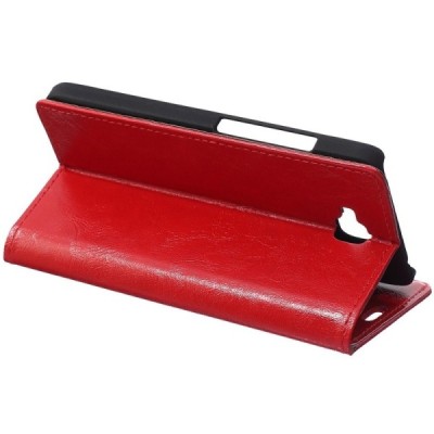 Huawei Y6 Pro (Honor Play 5X, Enjoy 5) atvēramais ādas sarkans maciņš, grāmata (maks) / Vacins.lv