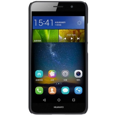 Huawei Y6 Pro (Honor 5X, Enjoy 5) Nillkin Frosted Shield melns plastmasas apvalks + ekrāna aizsargplēve / Vacins.lv