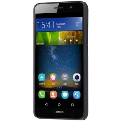 Huawei Y6 Pro (Honor 5X, Enjoy 5) Nillkin Frosted Shield melns plastmasas apvalks + ekrāna aizsargplēve / Vacins.lv