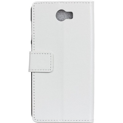 Huawei Y5 II (Huawei Y5 2, Huawei Honor 5, Huawei Honor Play 5, Huawei Honor 5 Play) atvēramais ādas balts maciņš, grāmata (maks