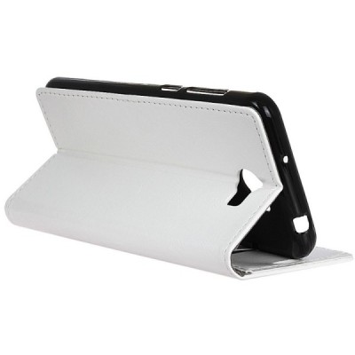 Huawei Y5 II (Huawei Y5 2, Huawei Honor 5, Huawei Honor Play 5, Huawei Honor 5 Play) atvēramais ādas balts maciņš, grāmata (maks