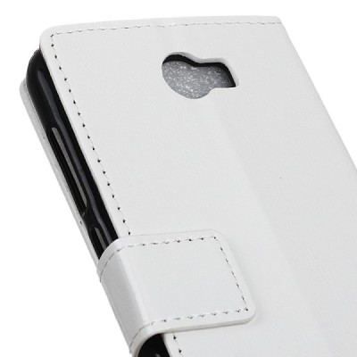 Huawei Y5 II (Huawei Y5 2, Huawei Honor 5, Huawei Honor Play 5, Huawei Honor 5 Play) atvēramais ādas balts maciņš, grāmata (maks