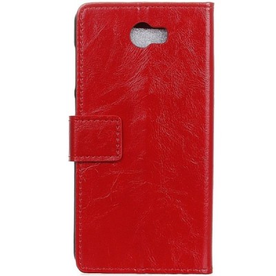 Huawei Y5 II (Huawei Y5 2, Huawei Honor 5, Huawei Honor Play 5, Huawei Honor 5 Play) atvēramais ādas sarkans maciņš, grāmata (ma