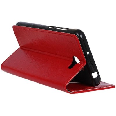 Huawei Y5 II (Huawei Y5 2, Huawei Honor 5, Huawei Honor Play 5, Huawei Honor 5 Play) atvēramais ādas sarkans maciņš, grāmata (ma