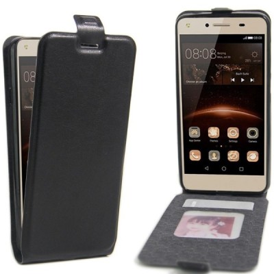 Huawei Y5 II (Huawei Y5 2, Huawei Honor 5, Huawei Honor Play 5, Huawei Honor 5 Play) klasikinis vertikaliai atverčiamas juodas o