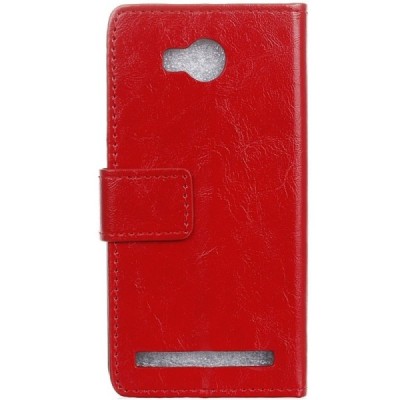 Huawei Y3 II (Huawei Y3 2) atvēramais ādas sarkans maciņš, grāmata (maks) / Vacins.lv