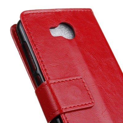 Huawei Y3 II (Huawei Y3 2) atvēramais ādas sarkans maciņš, grāmata (maks) / Vacins.lv