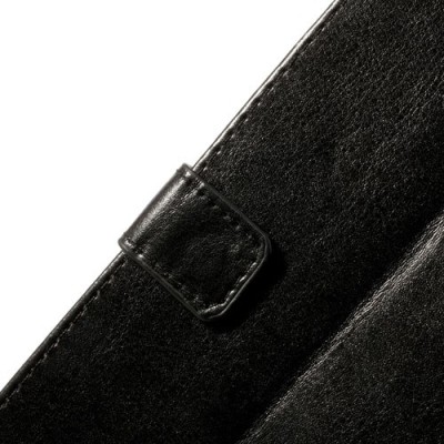 Sony Xperia Z Ultra atvēramais melns ādas futrālis - maciņš / Vacins.lv